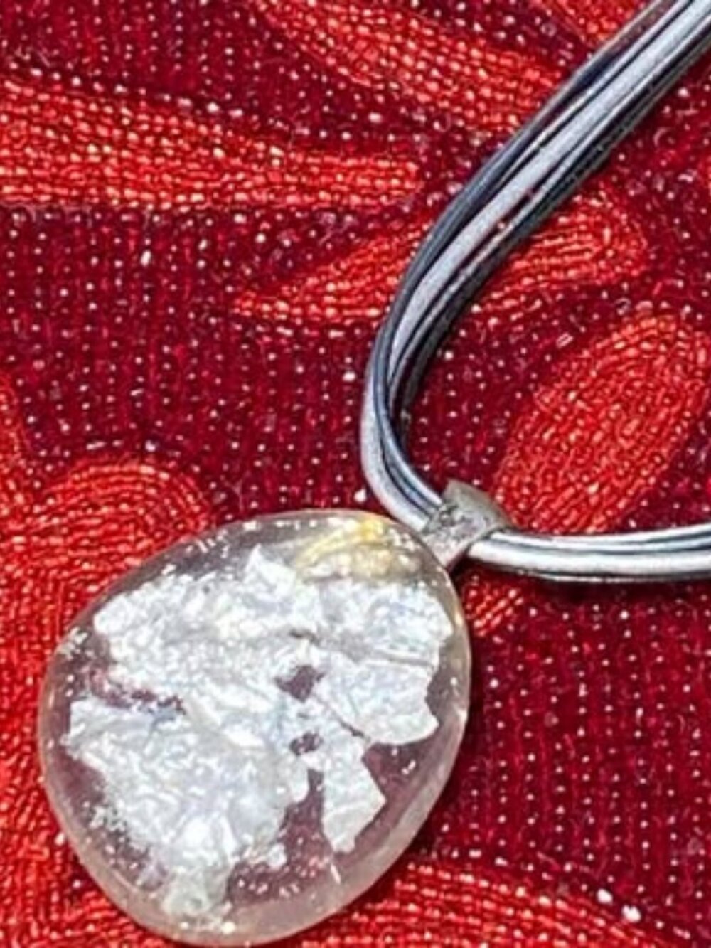 Vintage Chico's Sparkling Foil Resin Pendant Necklace